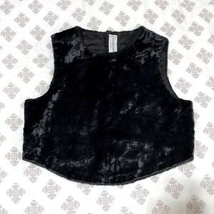 Loredana Girls Black Velvet Top